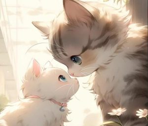 Ảnh con mèo anime dễ thương