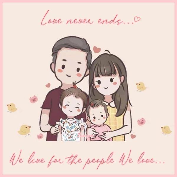Avatar gia đình nhỏ 4 người 