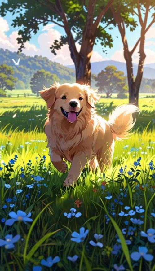 Hình nền điện thoại chó chibi hoạt hình cute 