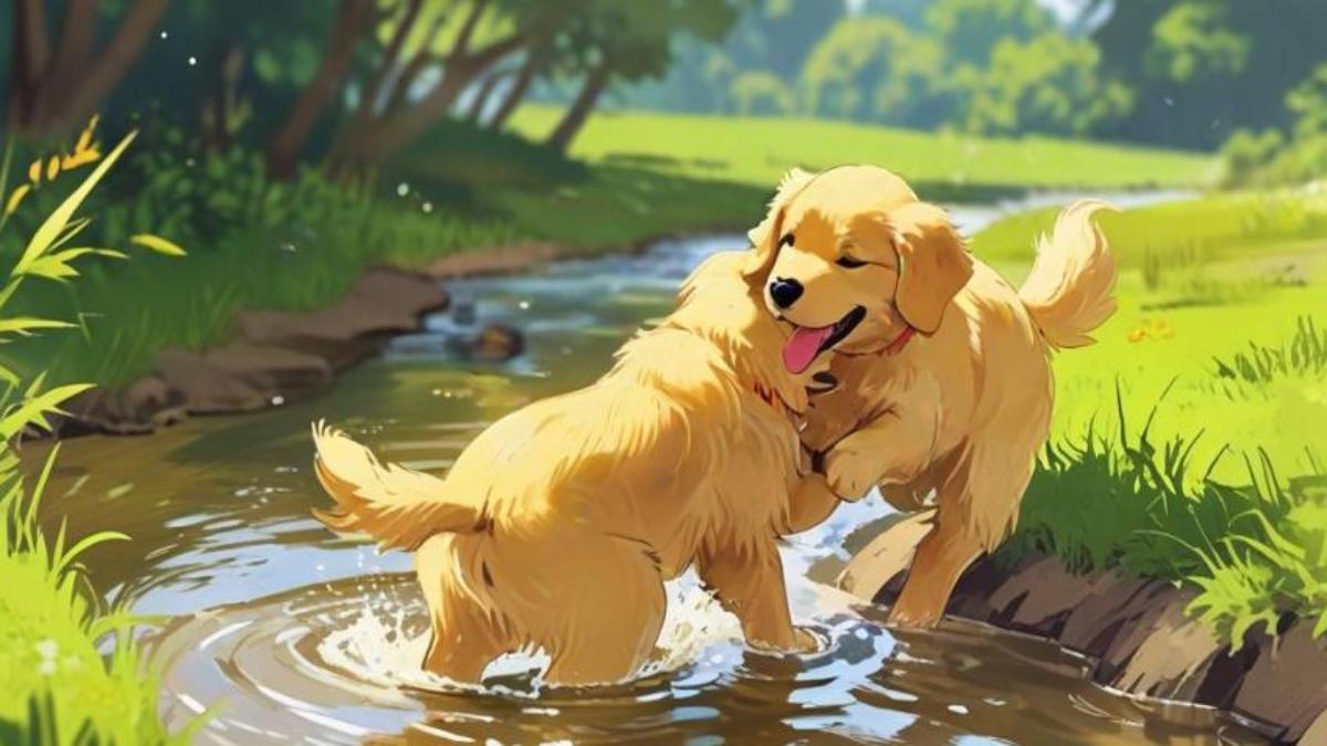 Hình nền chó cún hoạt hình chibi cute cho máy tính 
