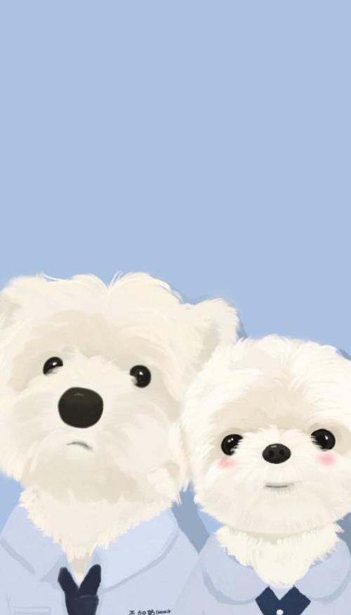 Hình nền chó chibi cute cho điện thoại 