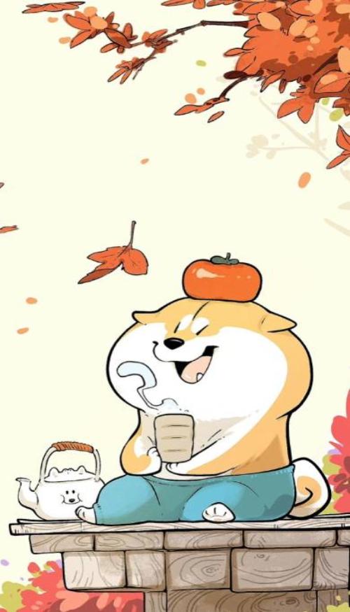 Hình nền chó chibi cute cho điện thoại 