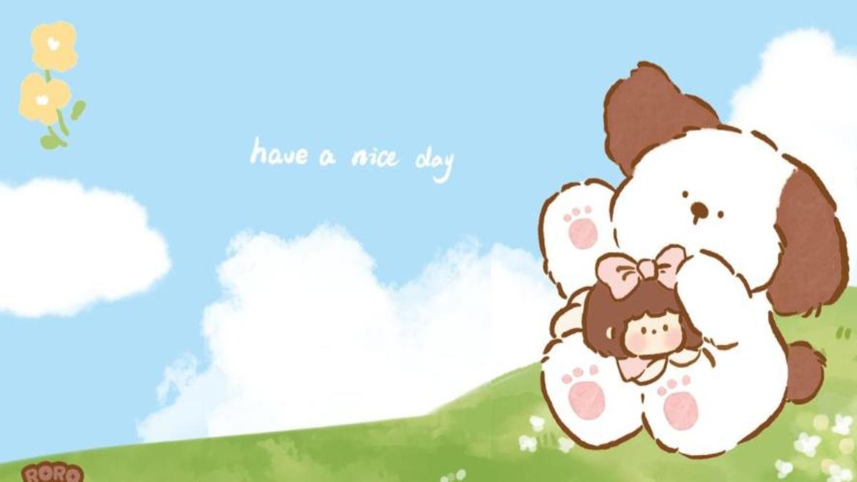 Hình nền máy tính ảnh chó cún cute 