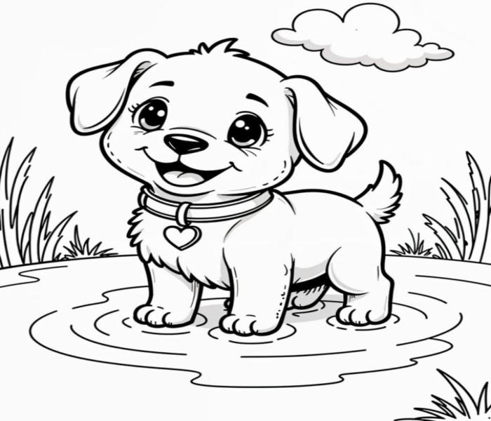 Hình vẽ cún con cute