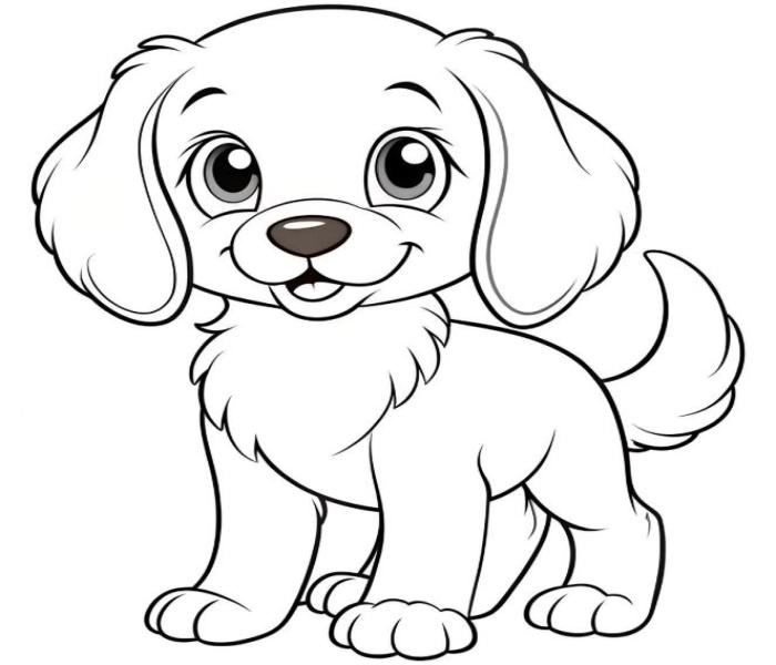 Hình vẽ cún con cute
