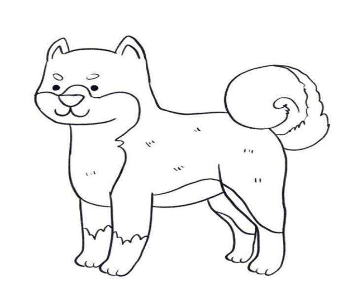 Hình vẽ chó Shiba cute