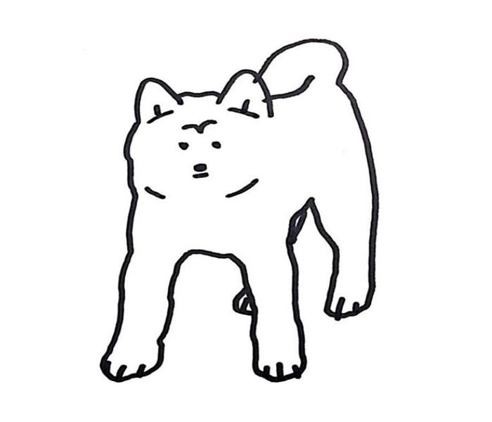 Hình vẽ chó Shiba cute