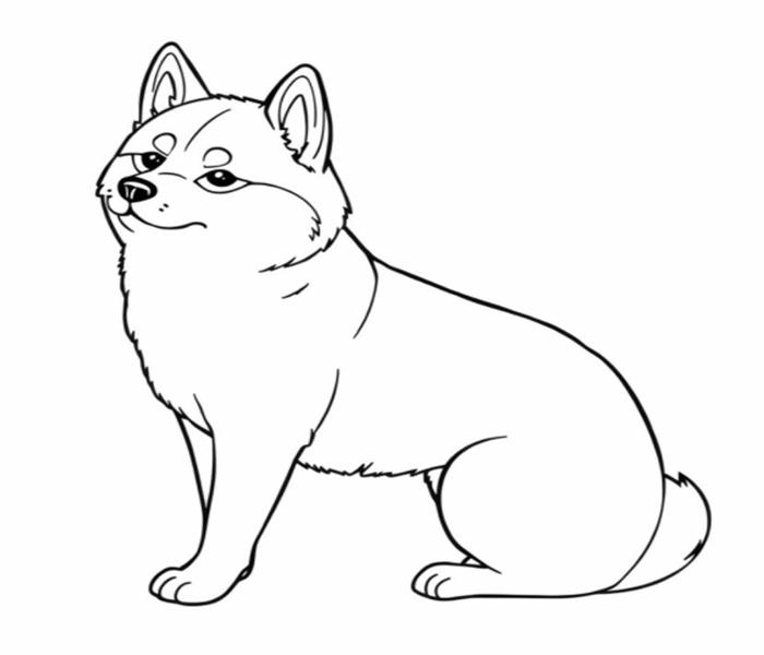 Hình vẽ chó Shiba cute